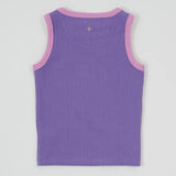 Kid EmbroideredColour Pop Rib Singlet Purple/Pink Goldie & Ace