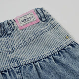 Toddler Pinstripe Peplum Denim Skirt Goldie & Ace
