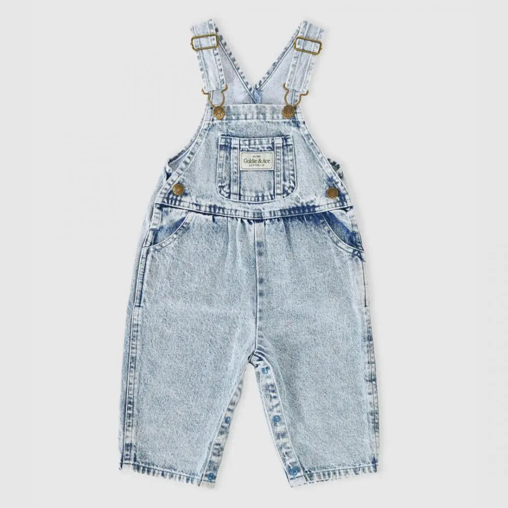 Kid Austin Vintage Washed Denim Overalls Goldie & Ace
