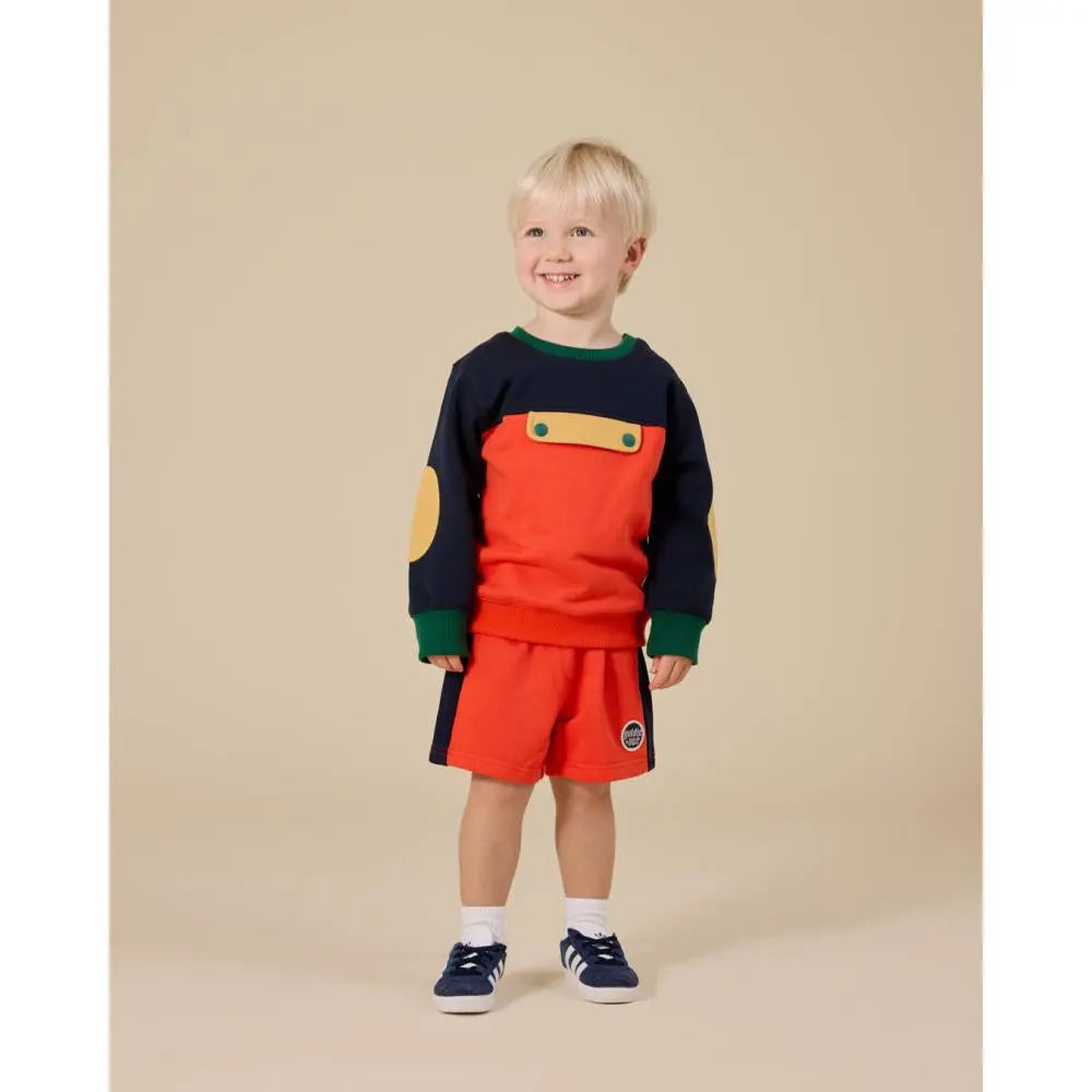 Kid Colour Block Pocket Sweater Goldie & Ace