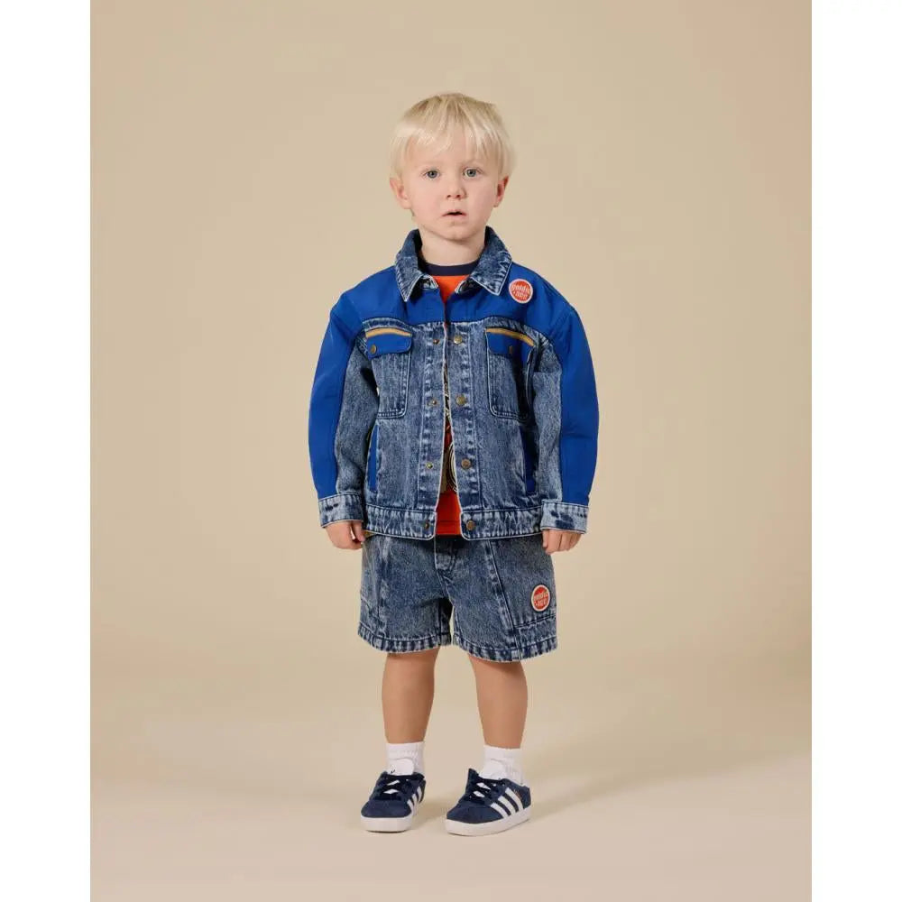Kid Colour Block Vintage Denim Jacket Goldie & Ace