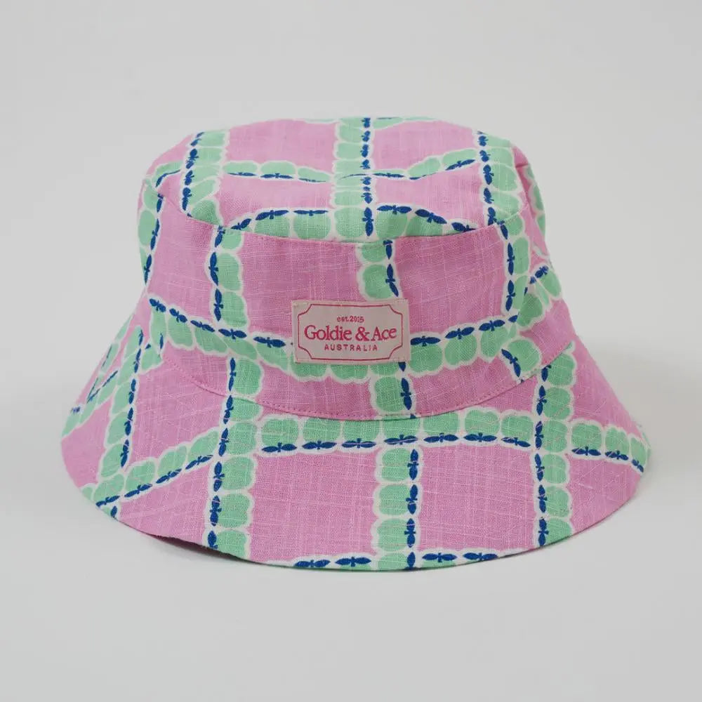 Kid Chambray Gingham Bucket Hat Goldie & Ace