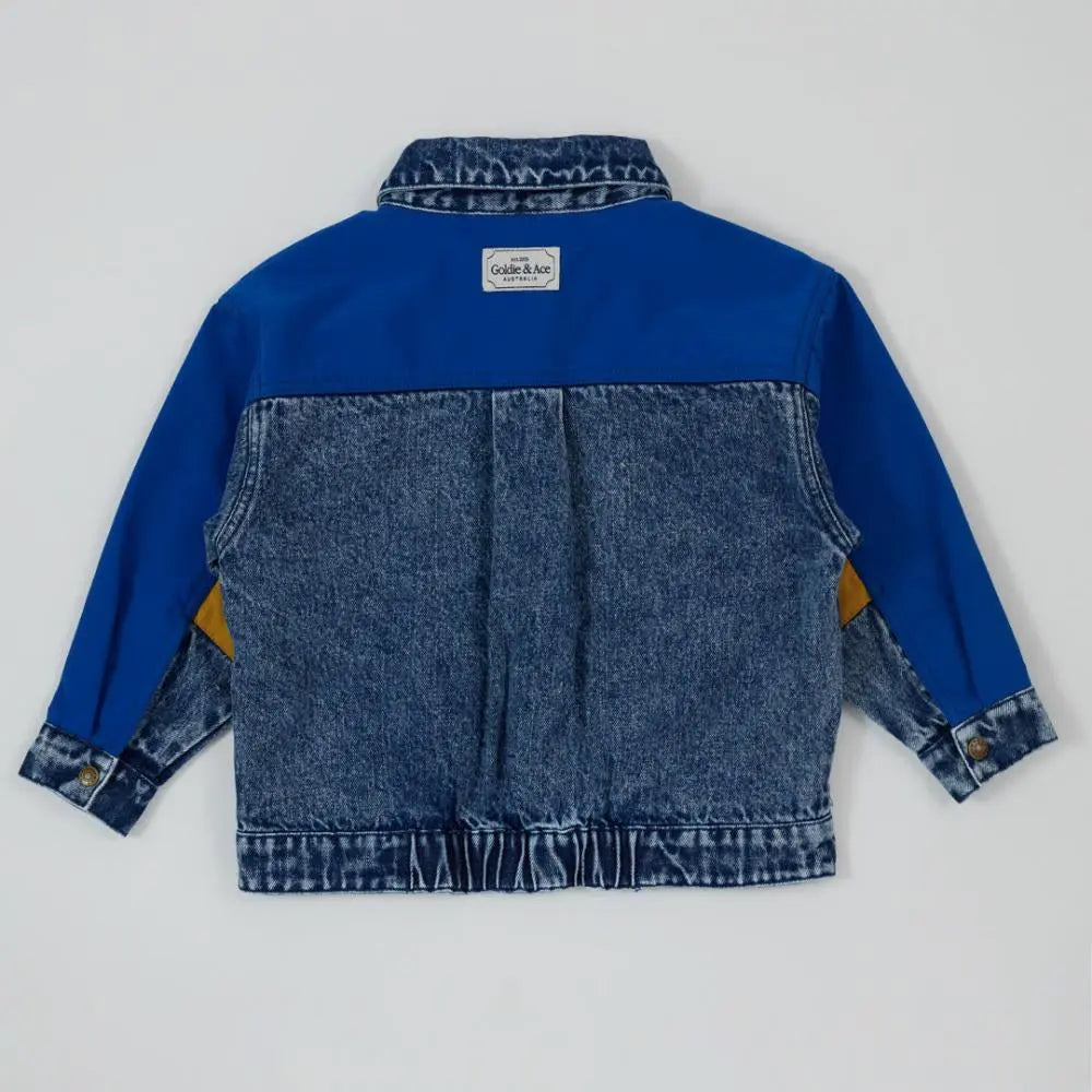 Kid Colour Block Vintage Denim Jacket Goldie & Ace