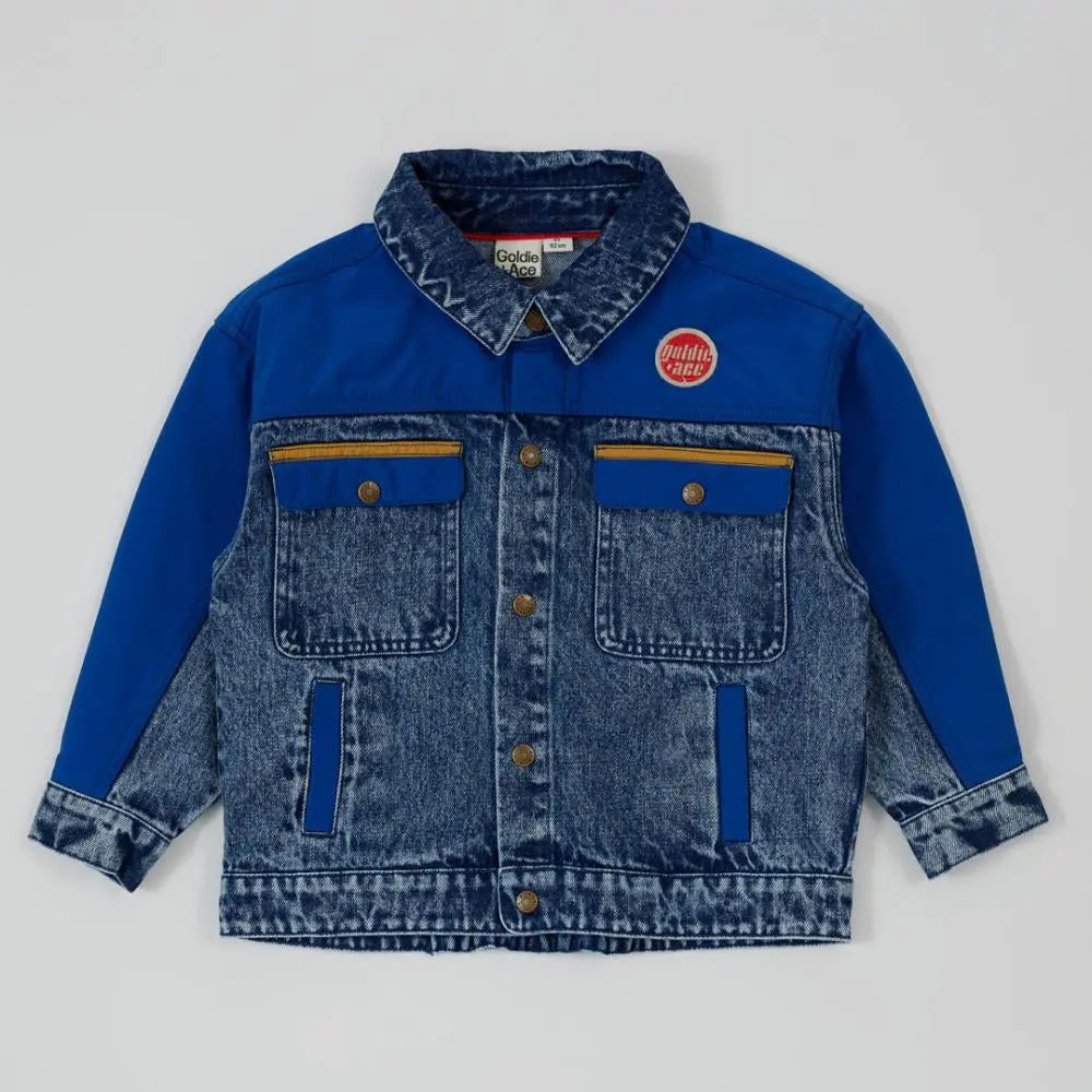 Kid Colour Block Vintage Denim Jacket Goldie & Ace
