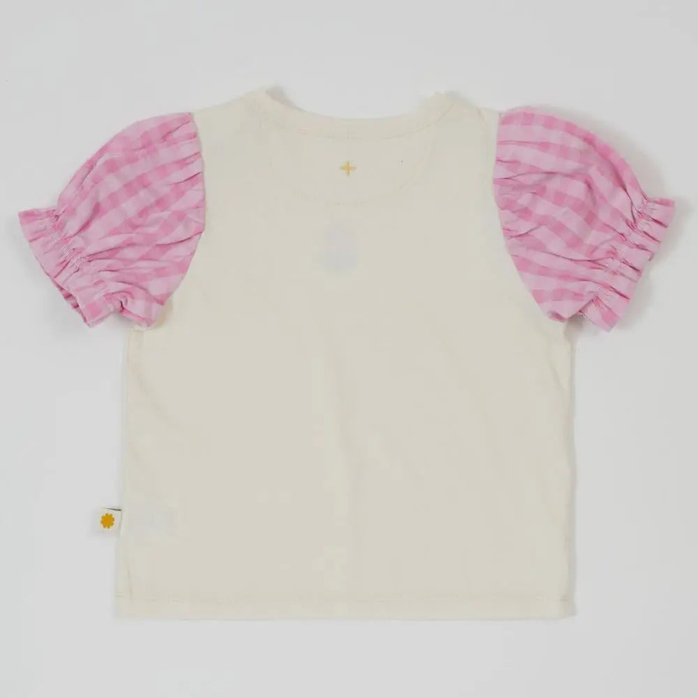 Kid Gingham Puff Sleeve Top Goldie & Ace