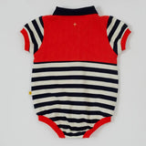 Baby Panelled Stripe Polo Romper Goldie & Ace