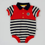 Baby Panelled Stripe Polo Romper Goldie & Ace