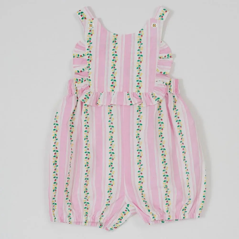 Baby Antique Stripe Strawberry Bubble Romper Goldie & Ace