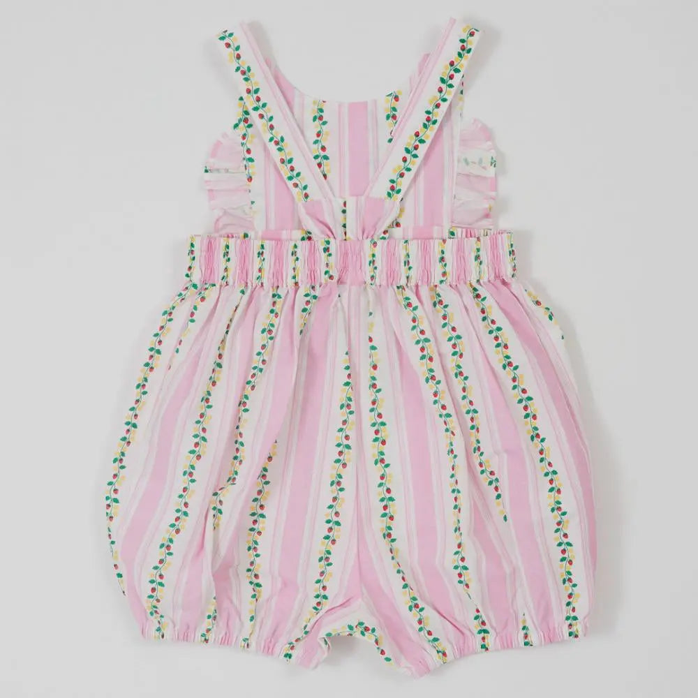 Baby Antique Stripe Strawberry Bubble Romper Goldie & Ace