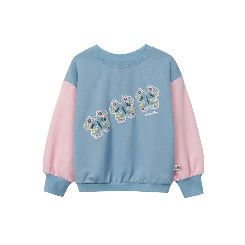 Kid Butterfly Puff Print Oversized Sweatshirt Goldie&Ace
