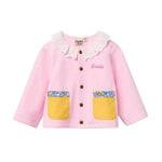 Baby Broderie Collar Patch Pocket Cardigan Goldie&Ace