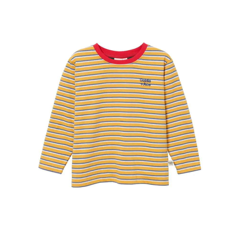 Kid Crew Neck Yellow Stripe Top Goldie&Ace