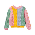 Toddler Pastel Colour Block Cable Knnit Sweater Goldie&Ace