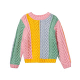 Toddler Pastel Colour Block Cable Knnit Sweater Goldie&Ace