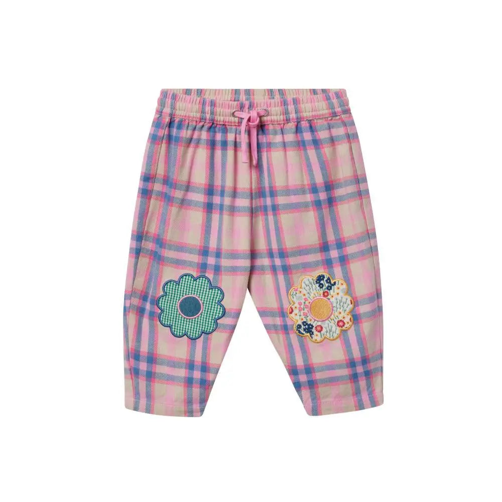 Baby Pink Plaid Knee Patch Kit Pants Goldie&Ace
