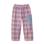 Kid Pink Plaid Floral Pocket Kit Pants Goldie&Ace