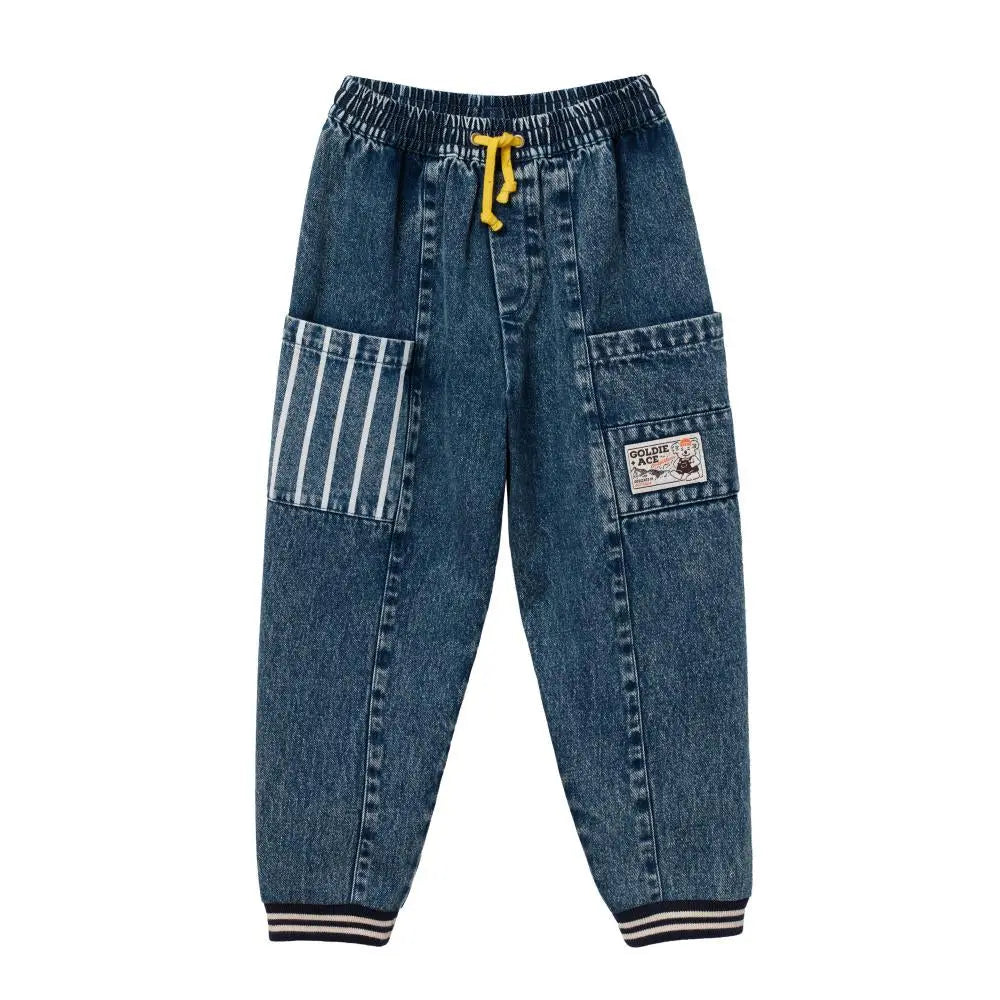 Kid Denim Stripe Pocket Kit Jogger Pants Goldie&Ace
