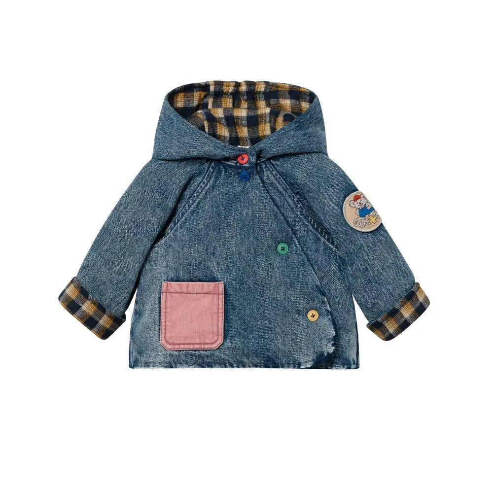 Baby Buddy Badge Denim Duffle Jacket Goldie&Ace