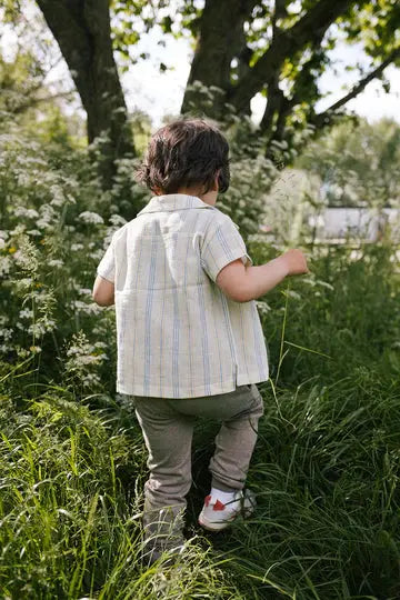 Baby Zinnia Strip Linen blouse Riffle Amsterdam