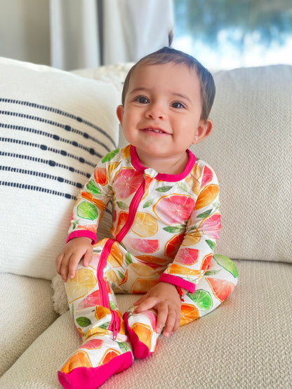 Zingy Citrus Footie Pajamas