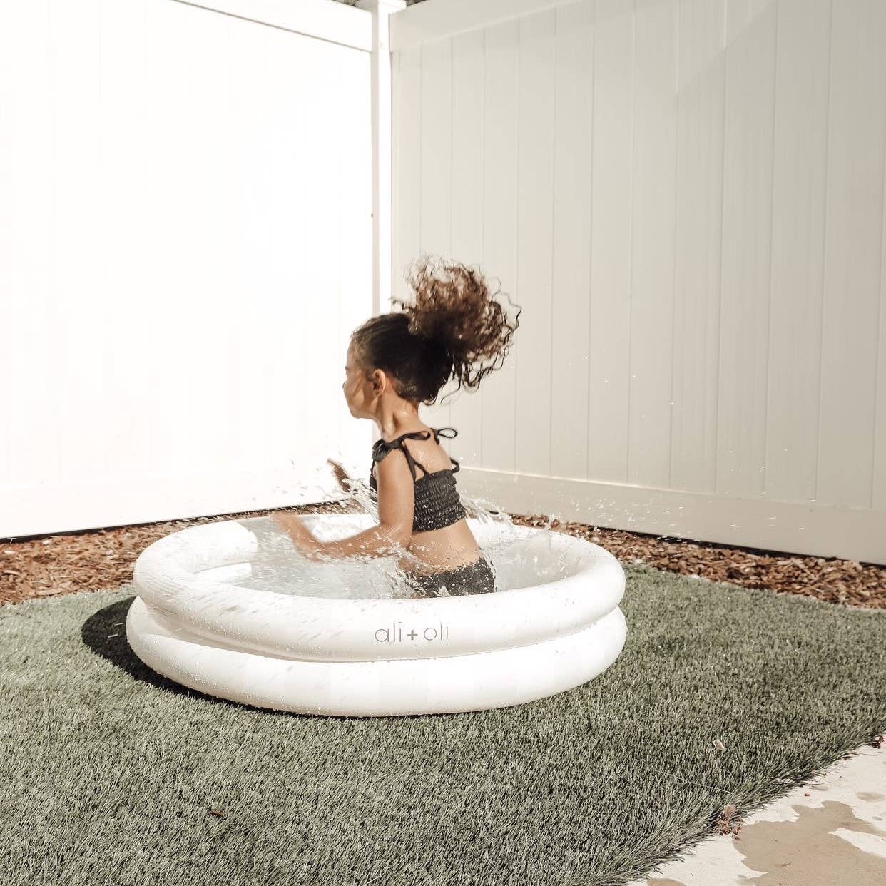 Baby Ali+Oli Two Rings Small Kids Inflatable Pool 35 Inches Ali+Oli