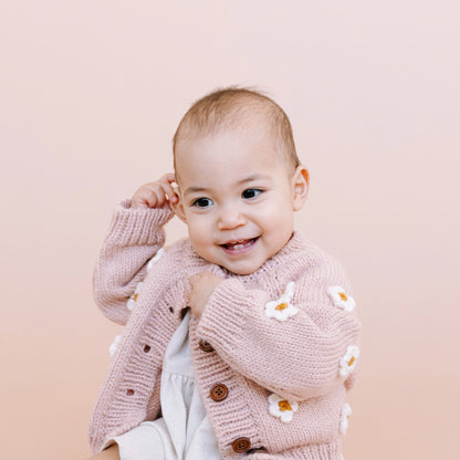 Flower Cardigan, Blush