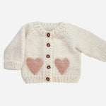Baby Heart Cardigan, Blush GIGGLES LA