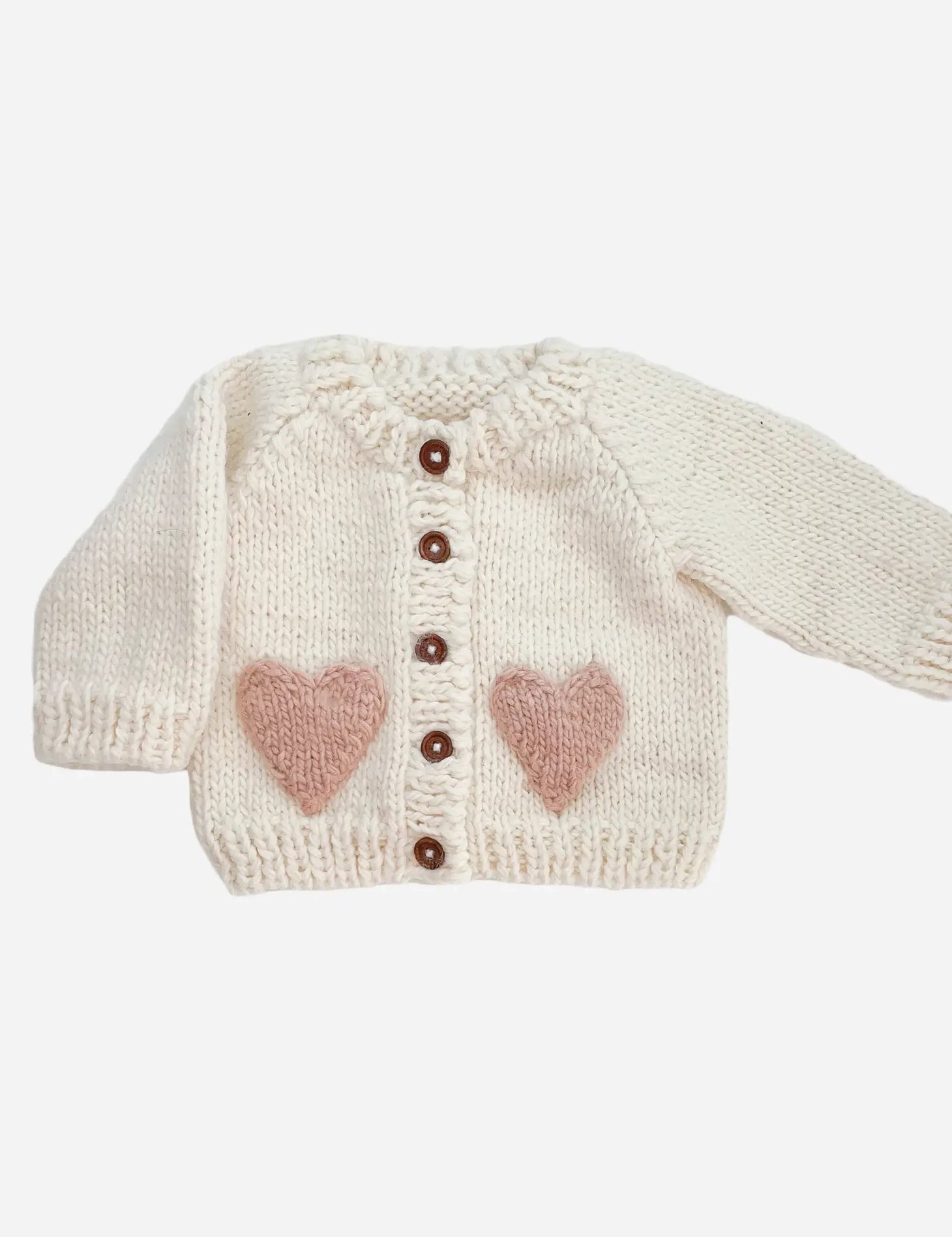 Baby Heart Cardigan, Blush GIGGLES LA