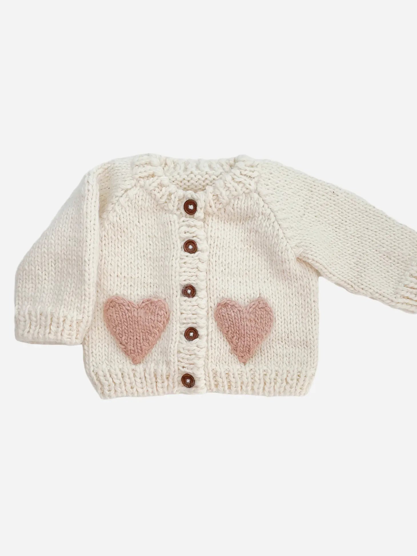 Baby Heart Cardigan, Blush GIGGLES LA