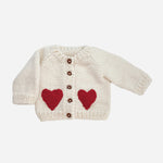 Baby Heart Cardigan, Red GIGGLES LA