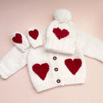 Baby Heart Cardigan, Red GIGGLES LA