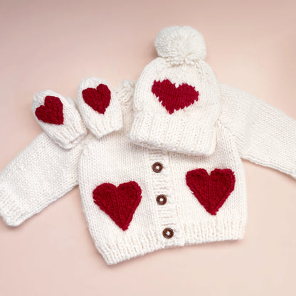 Heart Cardigan, Red