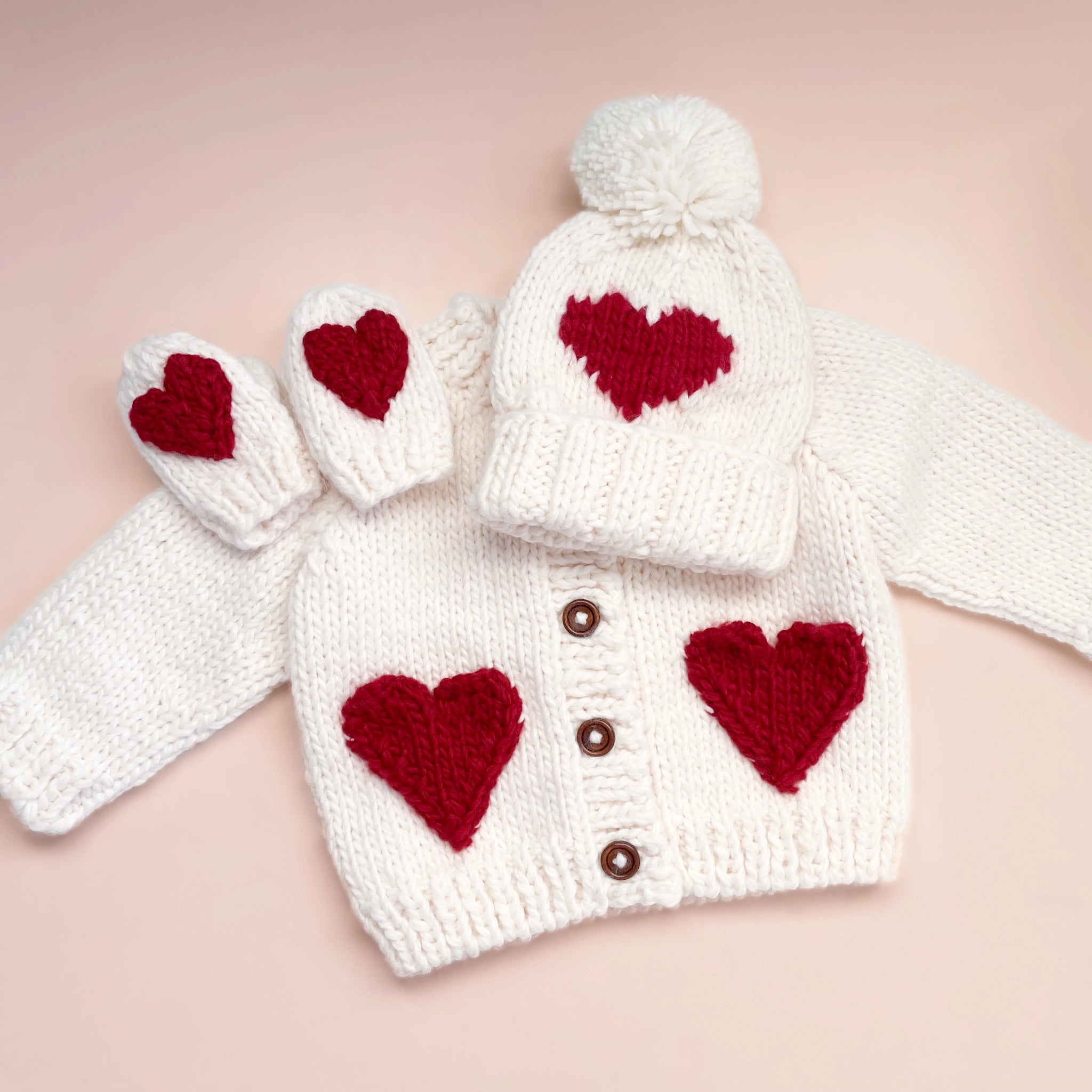 Baby Heart Mittens, Red GIGGLES LA