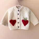 Baby Heart Cardigan, Red GIGGLES LA