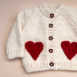 Baby Heart Cardigan, Red GIGGLES LA