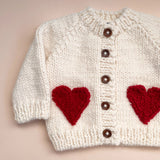 Baby Heart Cardigan, Red GIGGLES LA