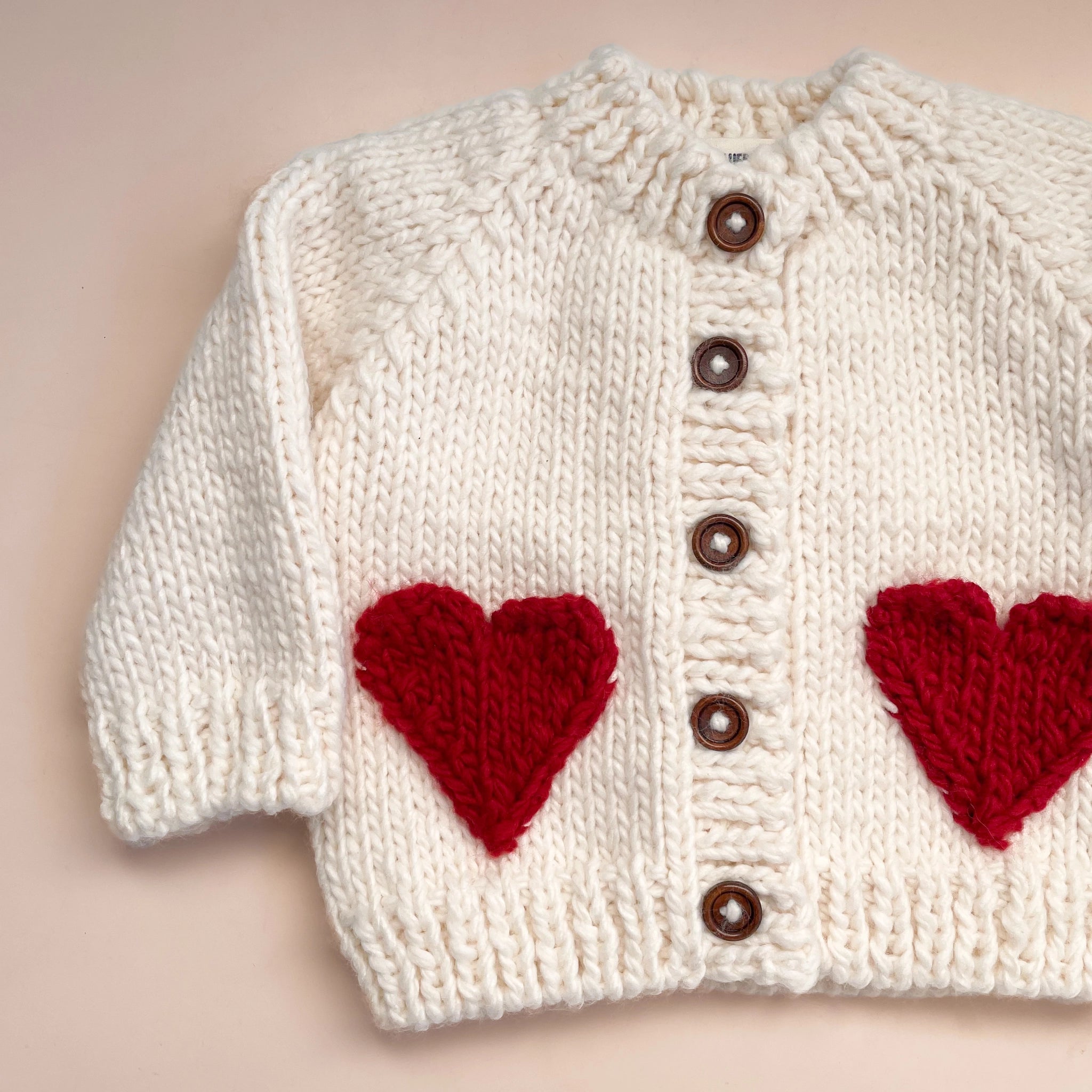 Baby Heart Cardigan, Red GIGGLES LA