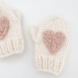Baby Heart Mittens, Blush GIGGLES LA