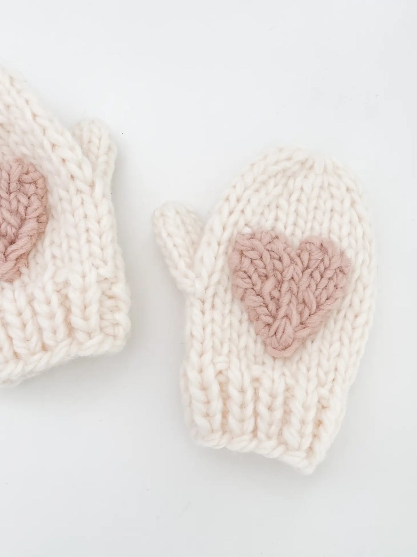 Heart Mittens, Blush