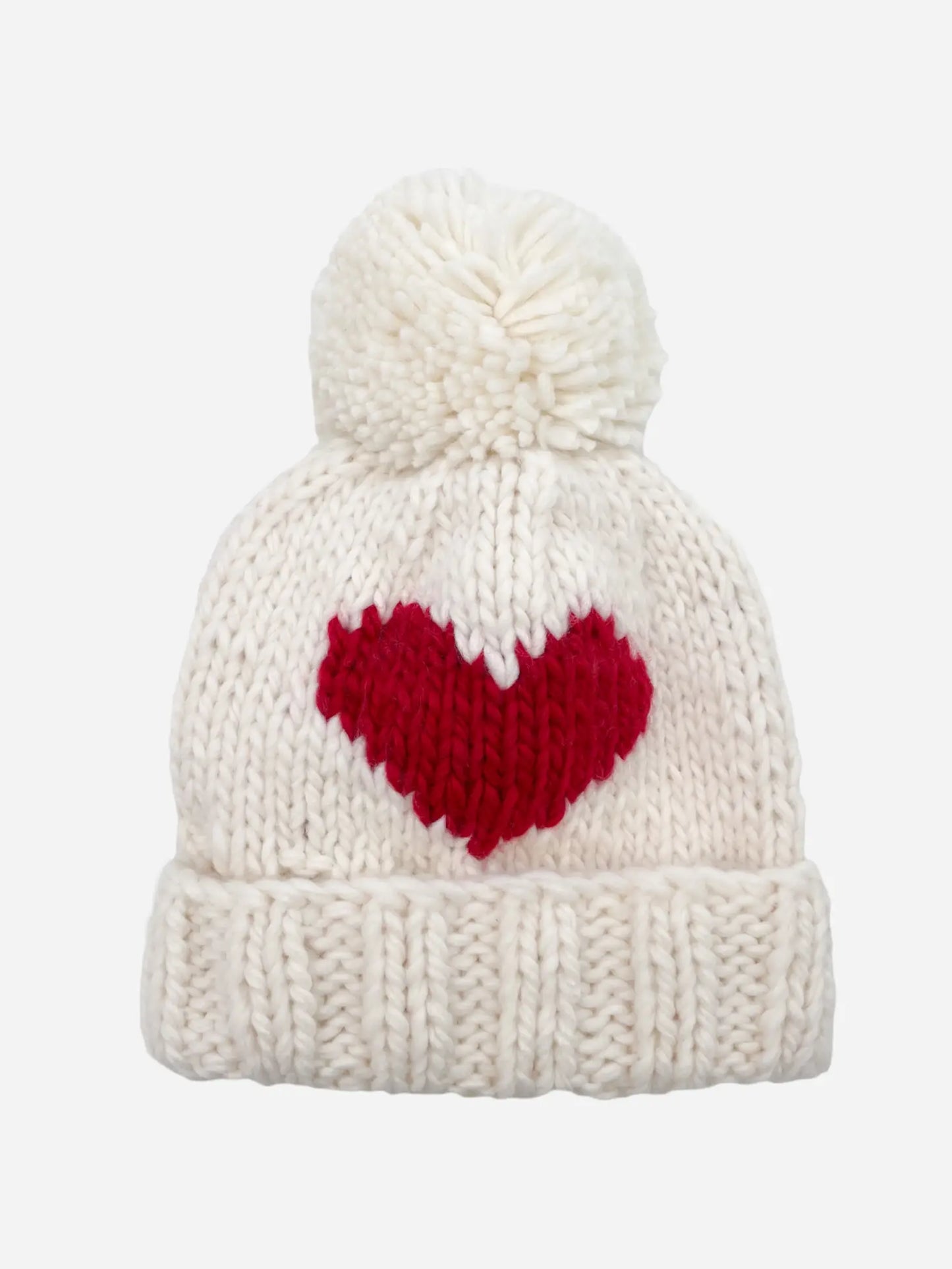 Heart Beanie, Red