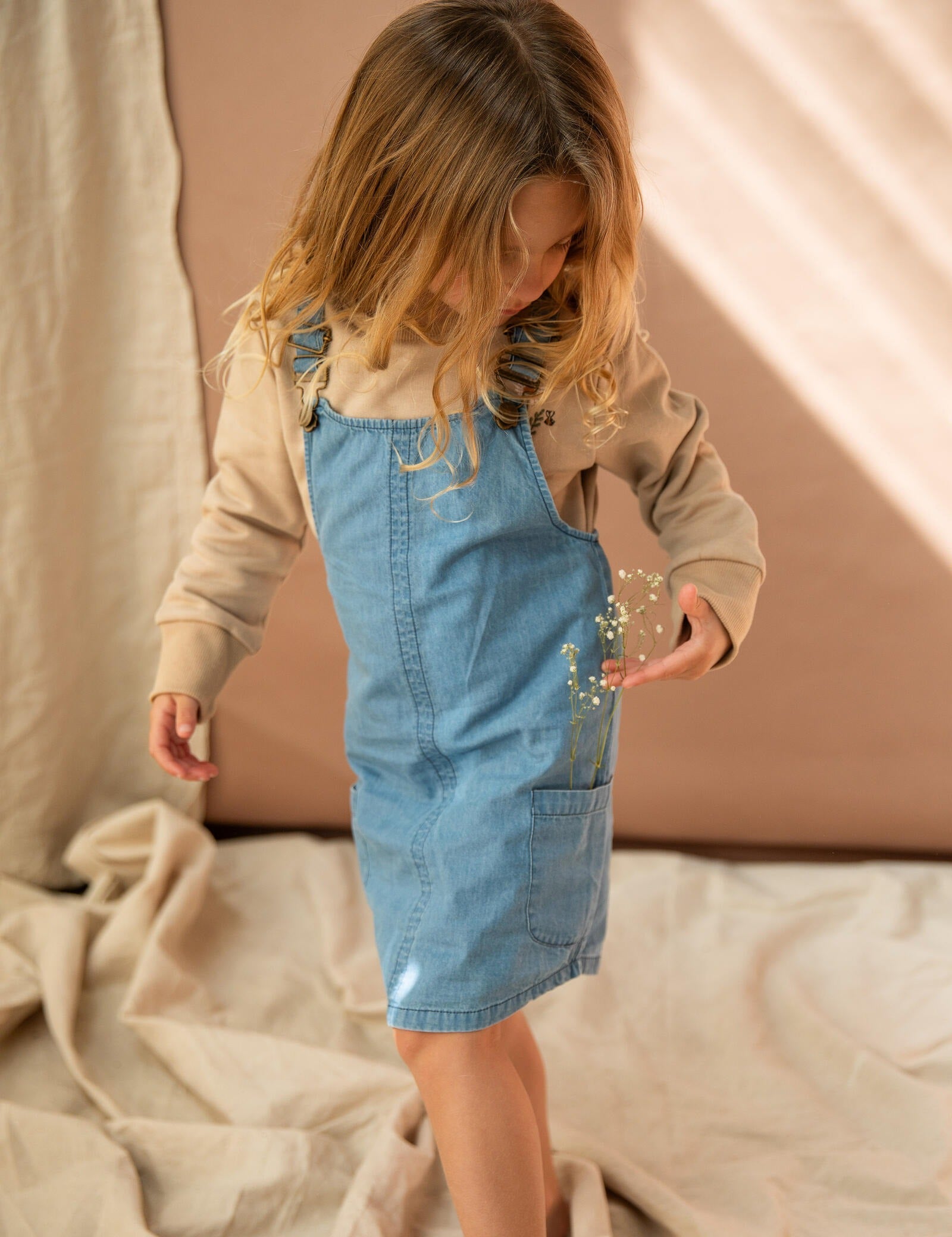 Kid Sue-Ellen Pinny-Denim Bella & Lace