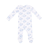 Baby Bubbly Whale Blue Ribbed Footie Angel Dear