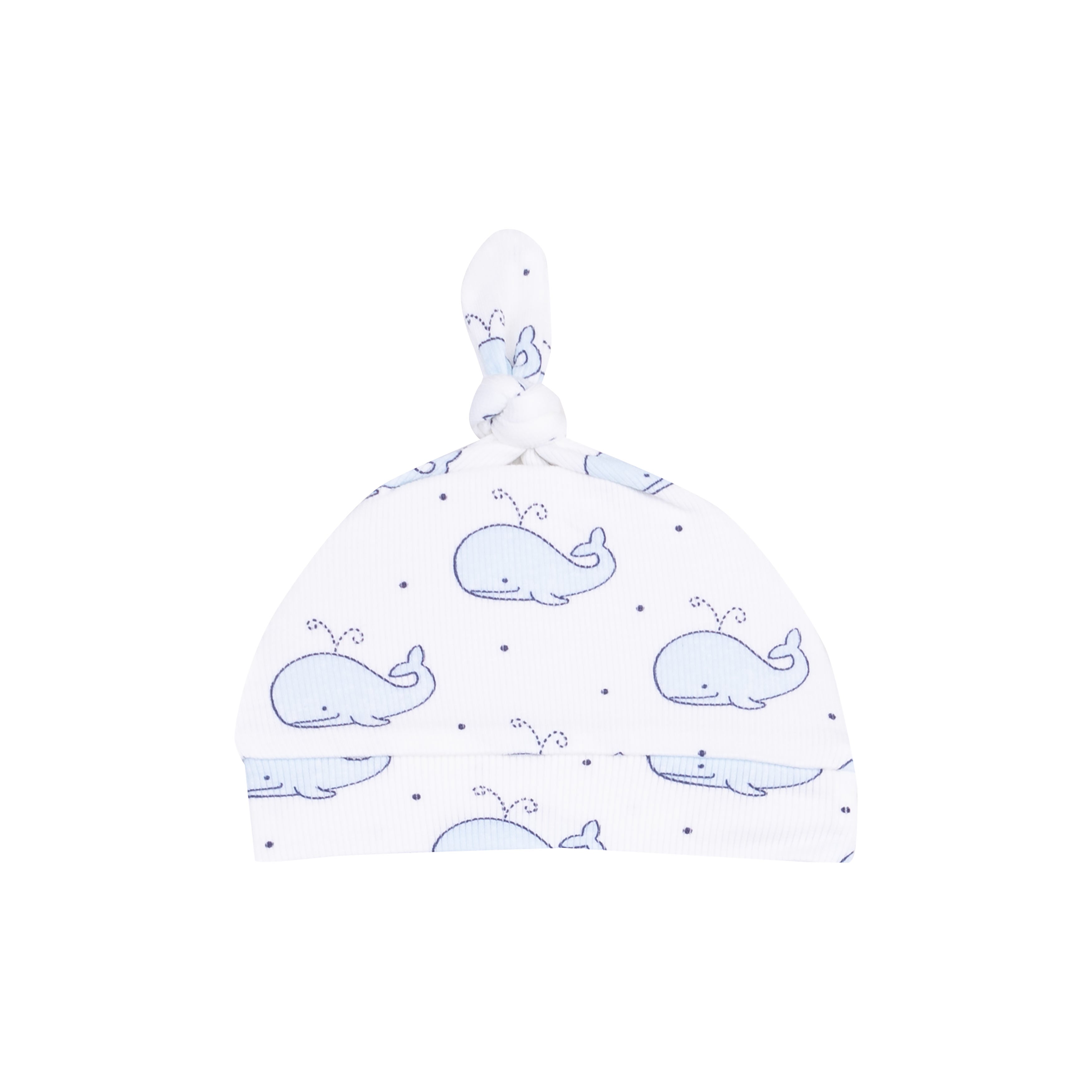 Bubbly Whale Blue Knotted Hat Angel Dear