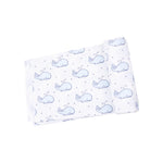 Baby Bubbly Whale Blue Swaddle Blanket Angel Dear