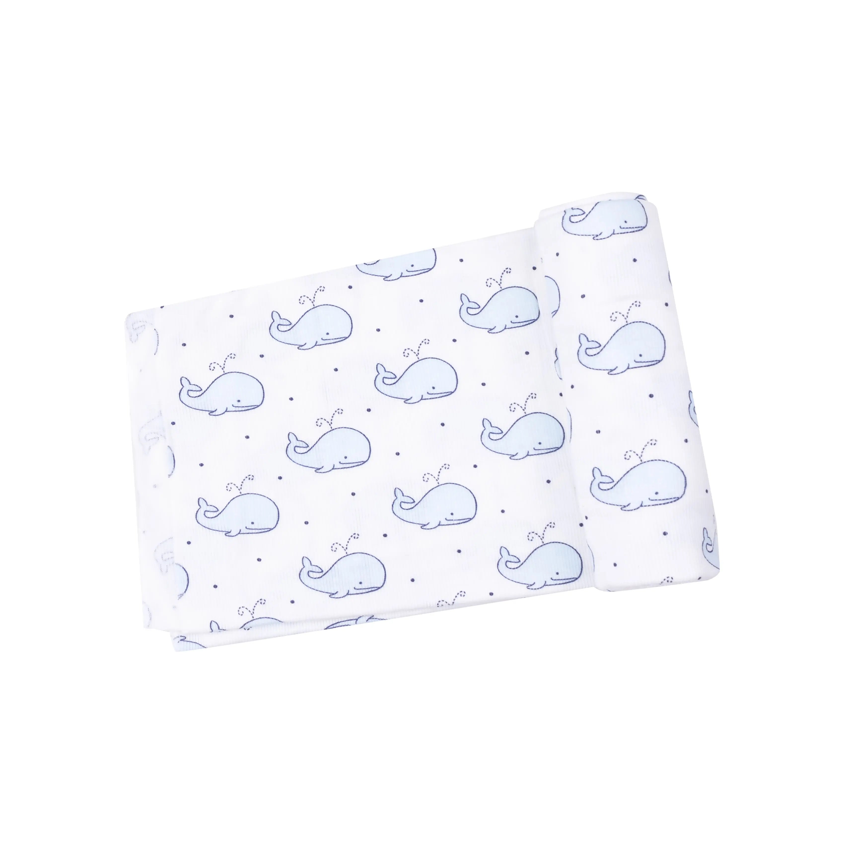 Baby Bubbly Whale Blue Swaddle Blanket Angel Dear