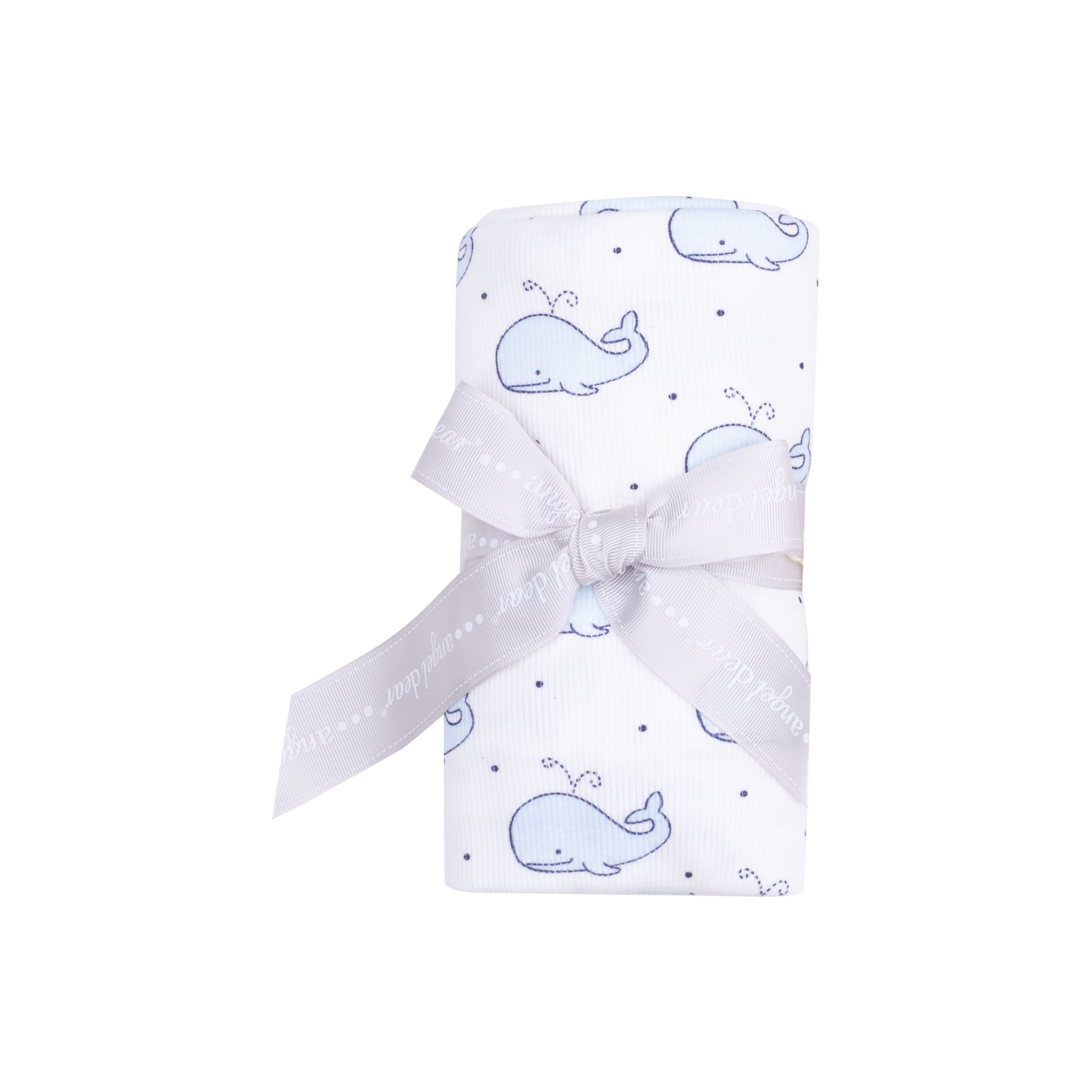Baby Bubbly Whale Blue Swaddle Blanket Angel Dear