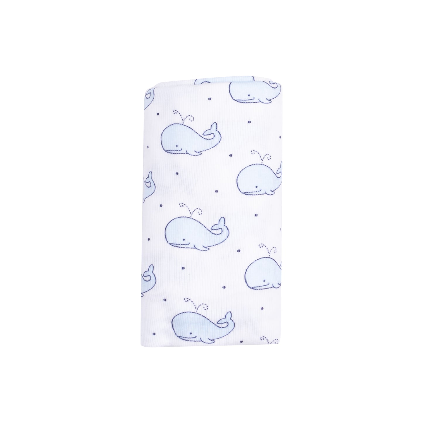 Bubbly Whale Blue Swaddle Blanket