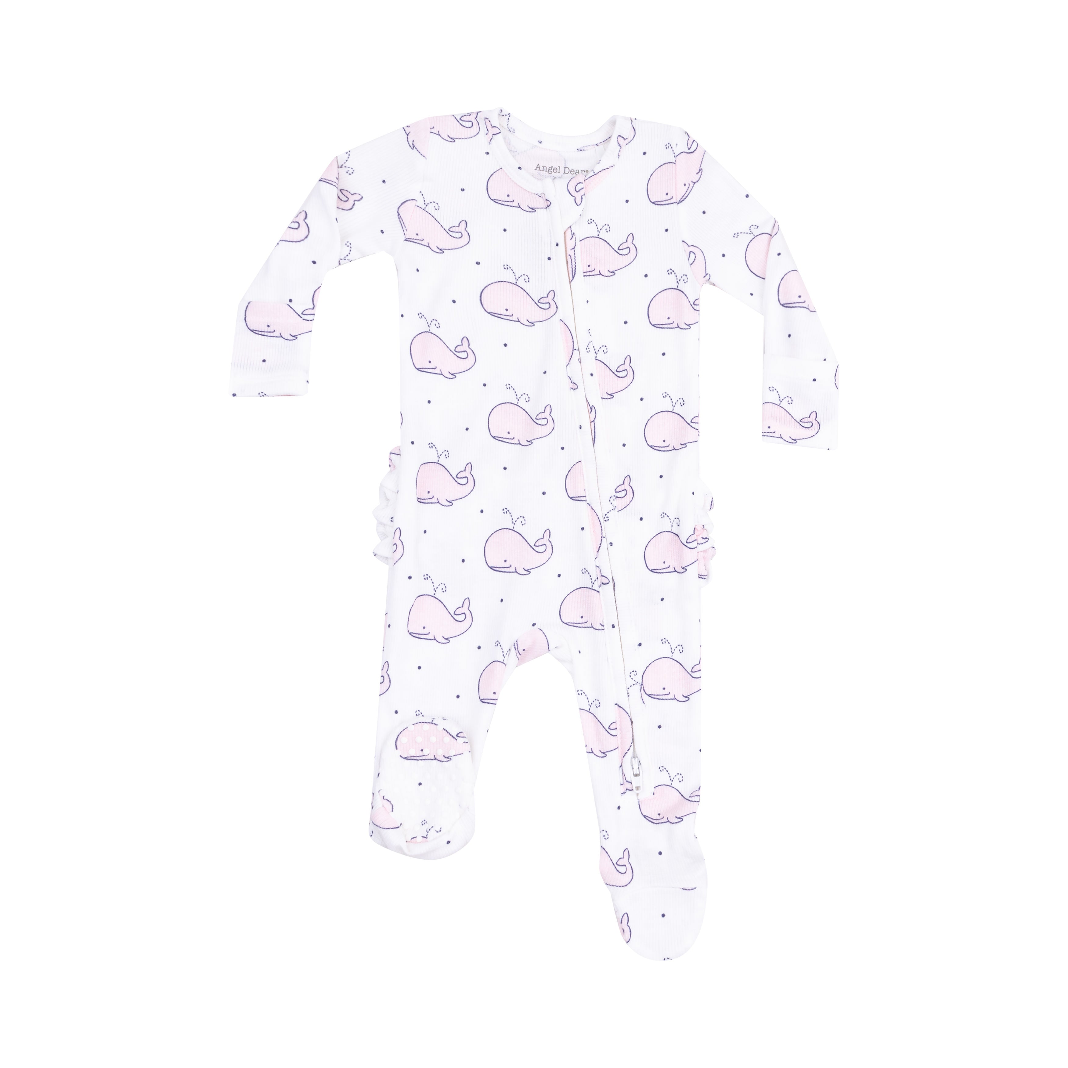 Baby Bubbly Whale Pink Footie Angel Dear