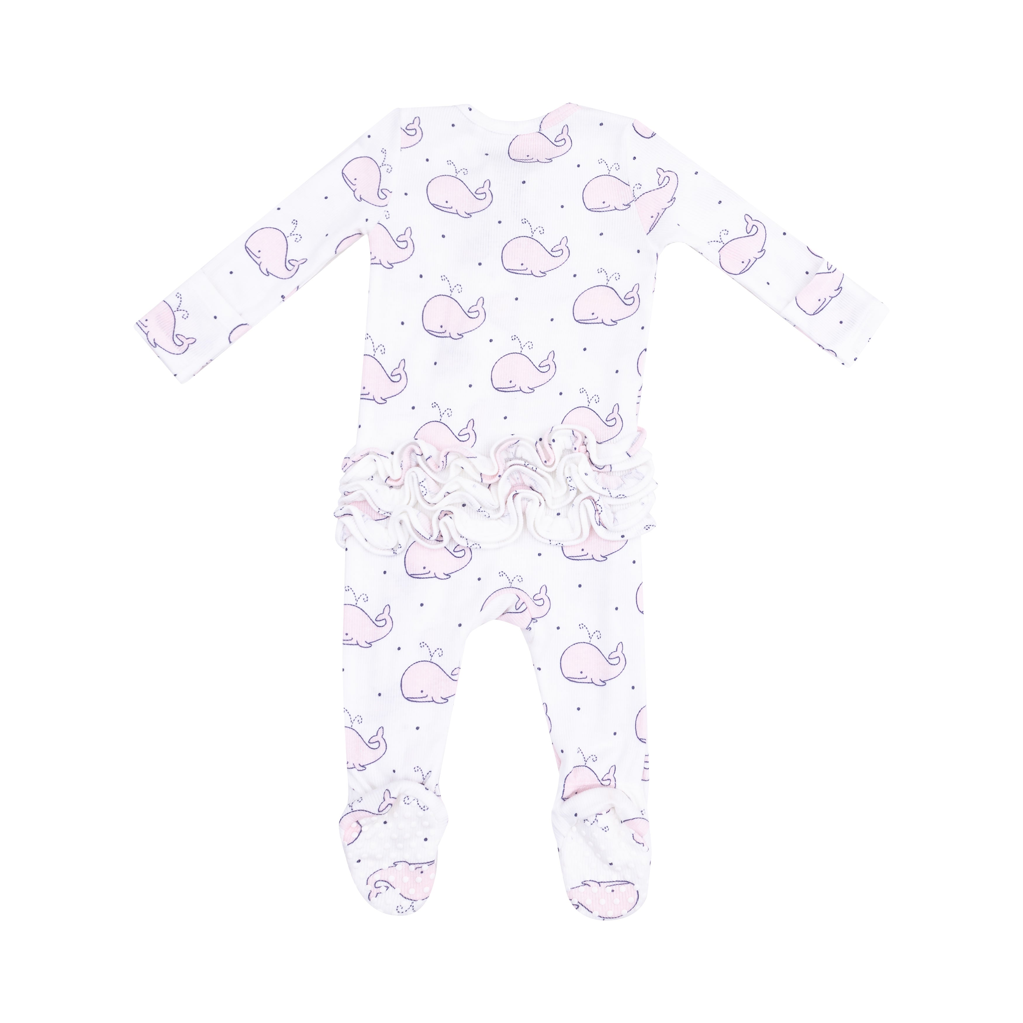 Baby Bubbly Whale Pink Footie Angel Dear
