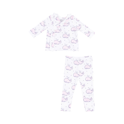 Bubbly Whale Pink Ribbed Set